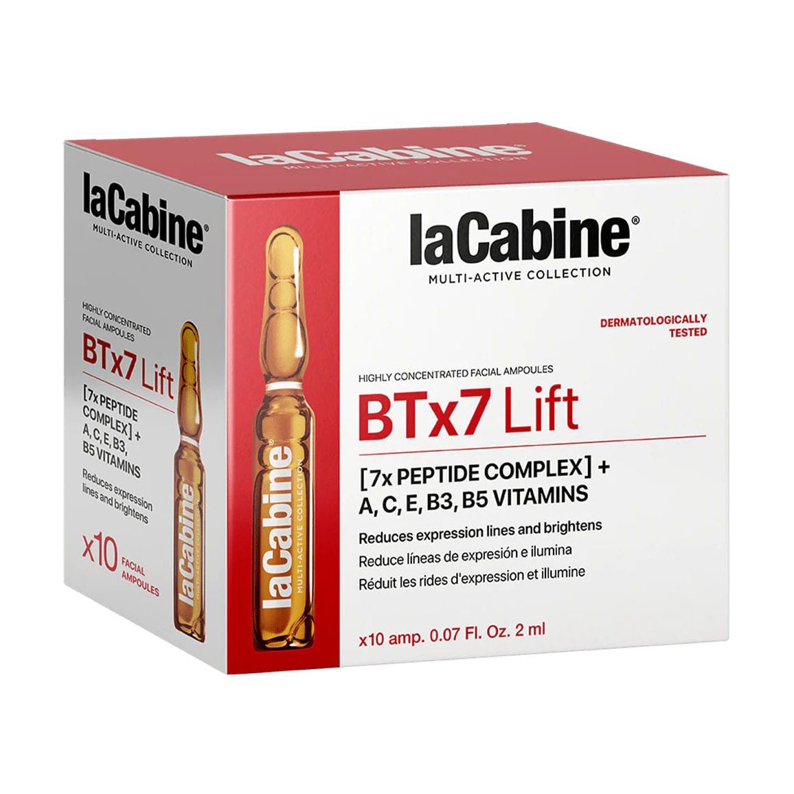 Концентрована ліфтингова ампула для обличчя LaCabine BTx7 Lift Facial Ampoule з 7-пептидним комплексом та вітамінами, 10*2 мл